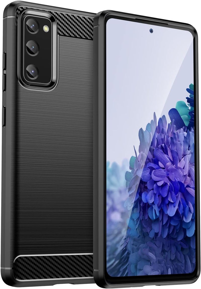 Aikcks for Samsung Galaxy S20 FE 5G/ 4G Phone case, Shockproof, Scratch Resistant Carbon Fiber Jacket, Soft TPU, for Galaxy S20 FE 5G/ 4G case (Black) - Image 1